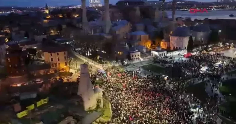 Galata da Büyük Gazze Yürüyüşü