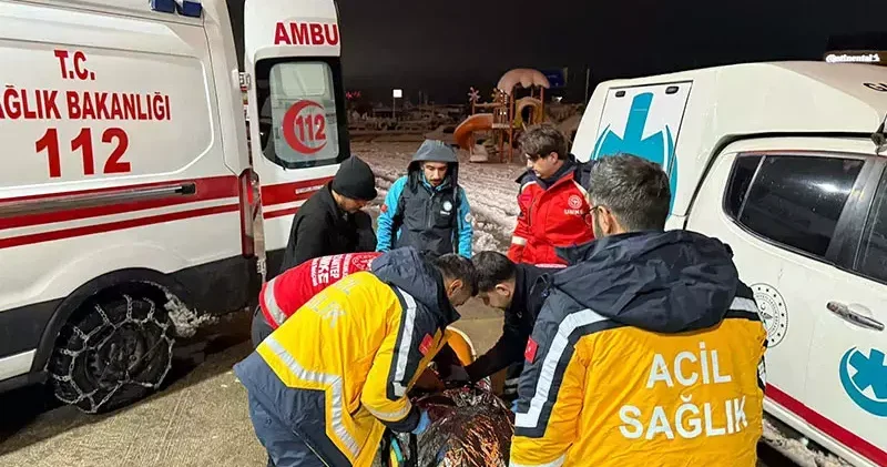 Gaziantep’te kardan yolu kapanan köydeki epilepsi hastasına yürüyerek ulaştılar