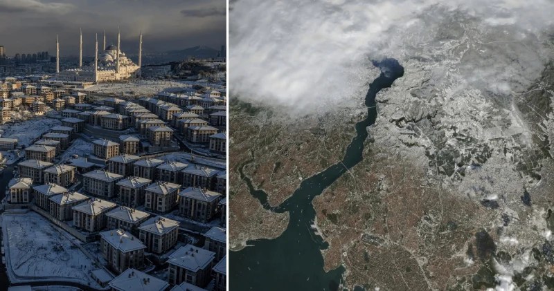 İstanbul da şaşırtan manzara: İki ayrı mevsim yaşandı, bir yanda kar bir yanda güneş Aktüel Haberleri