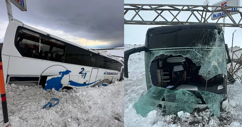 Van da otobüs yoldan çıktı: 11 yolcu yaralandı Van Haberleri