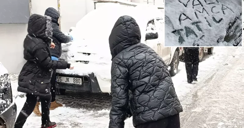 Amasya da Kar Yağışı, Öğrenciler Tatil İstedi