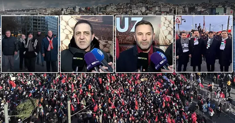 Spor camiası, Filistin e destek olmak için Galata Köprüsü nde düzenlenen eyleme katıldı Spor Haberleri