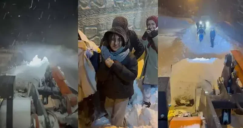 Batman’da kar ve tipide yolda kalan servis minibüsündeki 10 işçi kurtarıldı