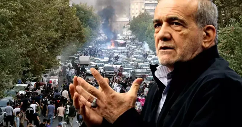 İran da kriz! Halk sokaklara döküldü! Pezeşkiyan dan ilk açıklama: ABD ye suç atmayın