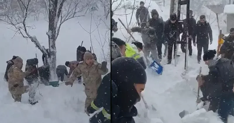 Çatak’ta çığ düşen evdeki kadın yaralı kurtarıldı; 20 ev tahliye edildi