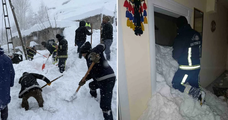 Van da çığ faciası: 22 ev boşaltıldı! Kar kütleleri altında kalan kadın kurtarıldı Van Haberleri