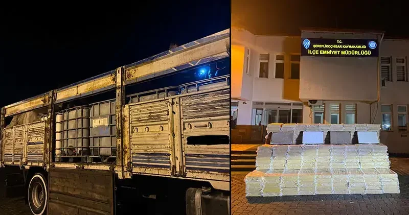 Ankara da su tanklarında gizlenmiş 1,8 milyon adet dolu makaron ele geçirildi