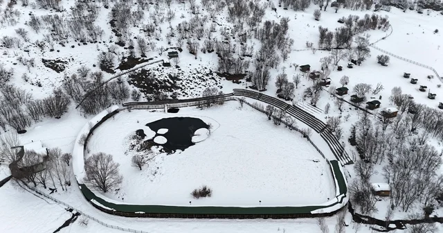 Yüzen Adalar karla kaplandı, beyaz örtü havadan görüntülendi Bingöl Haberleri