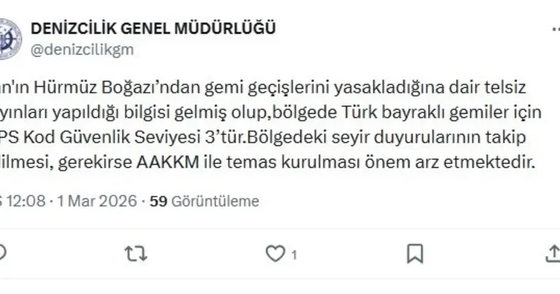 Türk gemilerine Hürmüz Boğazı uyarısı! Alarm durumu Kod 3 e yükseltildi