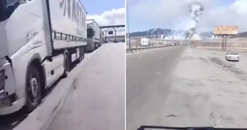 Türk tır şoförü savaşın ortasında kaldı: Evet arkadaşlar yolumuzu kestiler