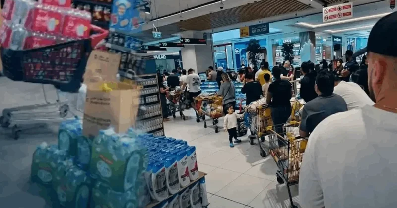 Dubai de su izdihamı: Savaş korkusuyla rafları boşalttılar Sözcü Gazetesi