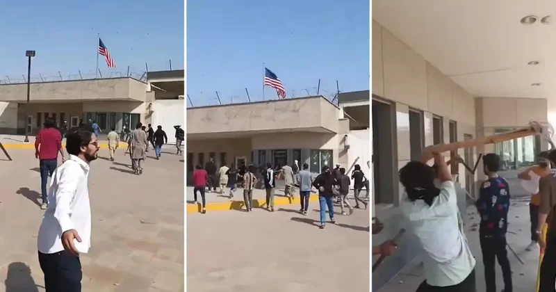 Karaçi de Konsolosluk Önünde Gösteri