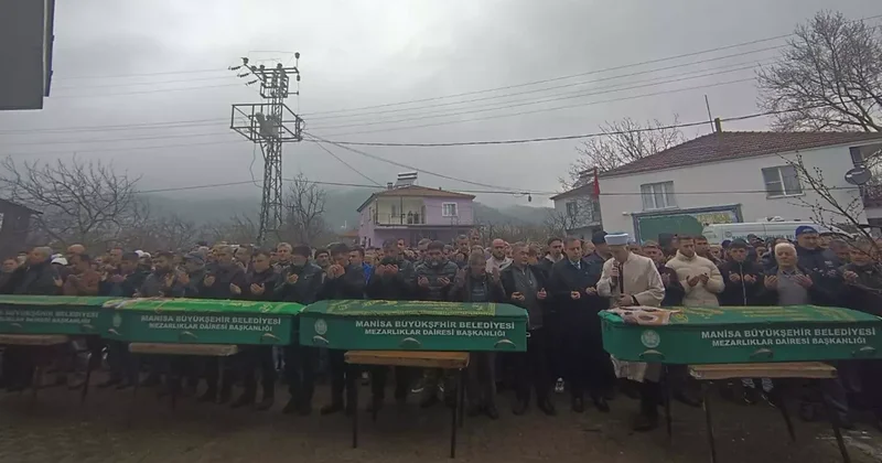 Manisa daki katliamda öldürülmüşlerdi! 1 aile 4 tabut... Toprağa verildiler