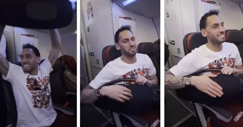 Hakan Çalhanoğlu ve takım arkadaşları, Bir oluruz yolunda şarkısıyla coştu