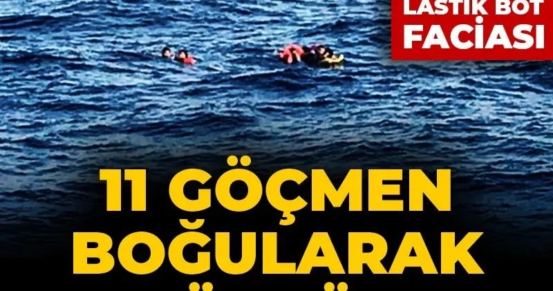 Son Dakika 11 göçmen boğularak öldü! Bodrum açıklarında lastik bot faciası