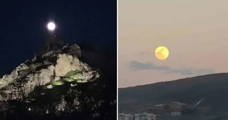 Van’da Pembe Dolunay Erek Dağı’nda görüntülendi Van Haberleri