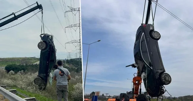 Ünlü saç ekimi uzmanı lüks otomobiliyle çayırlık alana uçtu