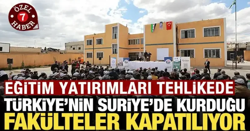Türkiye nin Suriye de kurduğu fakülteler kapatılıyor: Eğitim yatırımları tehlikede