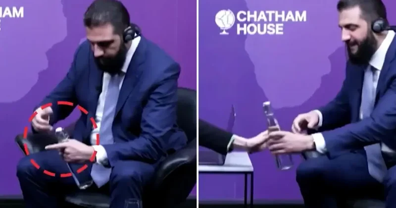 Ahmed Şara nın zor anları: İmdadına kadın sunucu yetişti