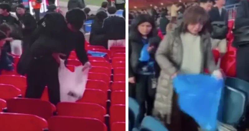 Japon taraftarlar, dünyaya örnek olmaya devam ediyor