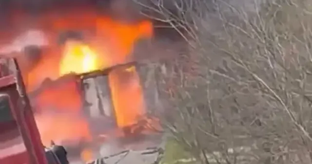 Kuzey Marmara Otoyolu nda TIR da yangın çıktı VİDEO İZLE