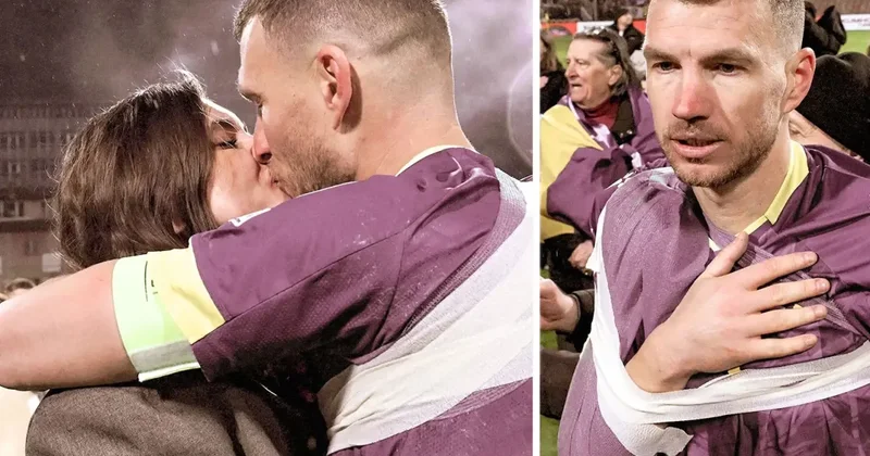 Dzeko antrenörünün eşini dudaktan mı öptü? Viral olan karenin aslı başka çıktı