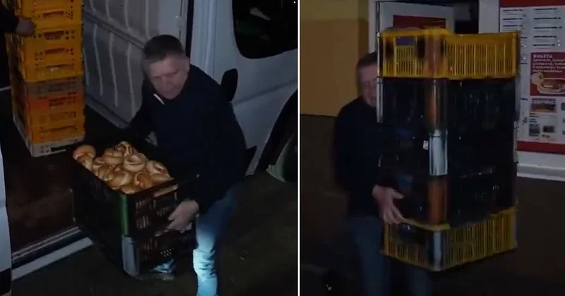 1 Mayıs a damga vuran görüntü! Başbakan Fiko dan fırıncıların gece mesaisine destek