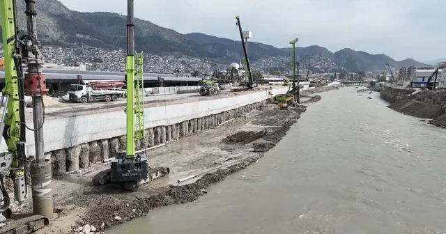 Asi Nehri ıslah ve taşkın önleme projesinde çalışmalar sürüyor Hatay Haberleri