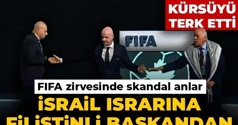 FIFA zirvesinde skandal anlar! İsrail ısrarına Filistinli başkan “Acı çekiyoruz” diyerek kürsüyü terk etti