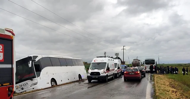 1 Mayıs kutlamalarına giden işçileri taşıyan otobüs yoldan çıktı; 1 yaralı Tekirdağ Haberleri