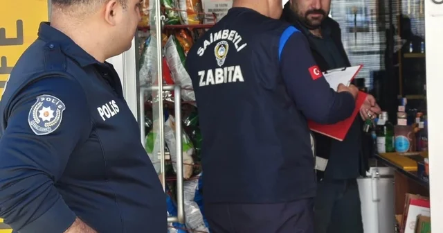 Saimbeyli de zabıta ve polis ekiplerinden ortak denetim Adana Haberleri