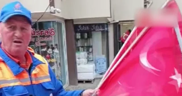 1 Mayıs kutlamalarında Türk bayraklarını çöpe atmışlar VİDEO İZLE