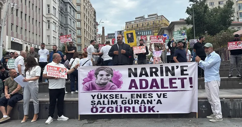 Narin in babası sokaklara indi! Açılan pankartlar dikkat çekti