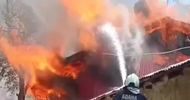 Adana da yayla evinde yangın: Ormanlık alana sıçramadan söndürüldü VİDEO İZLE