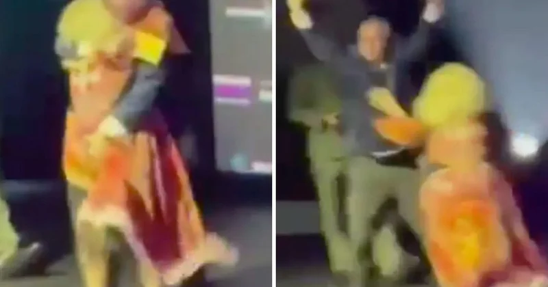 Canlı yayında skandal anlar: Radyo yöneticisi, ödül alan kadın sunucuyu sahnede taciz etti!