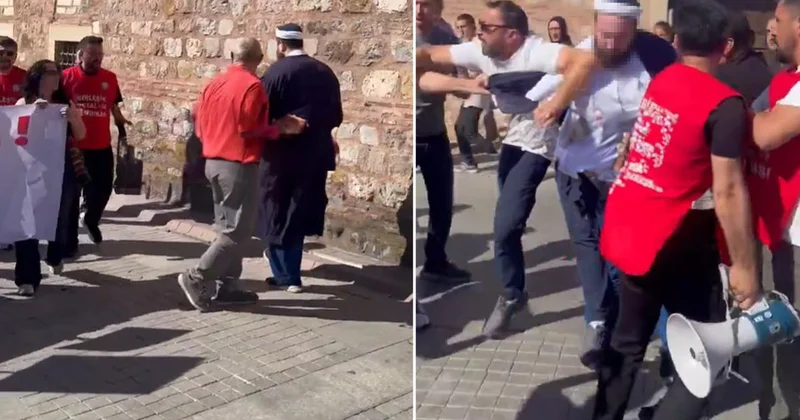Gebze deki NATO protestosunda büyük gerginlik! Ortalık bir anda karıştı