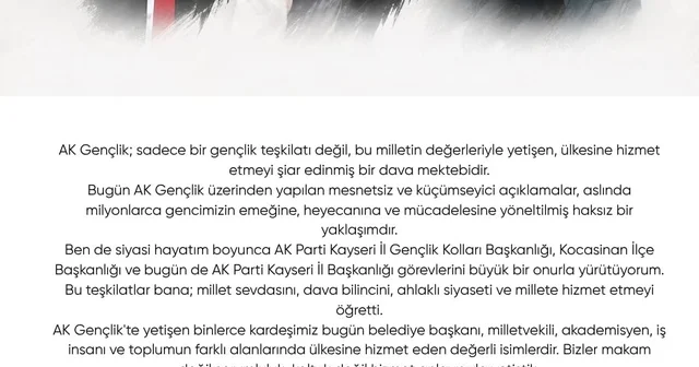 Hüseyin Okandan: AK Gençlik, ülkesine hizmet etmeyi şiar edinmiş bir dava mektebidir Kayseri Haberleri Habertürk Yerel Haberler