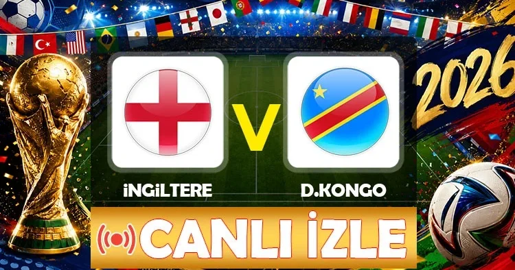 Canlı Anlatım İngiltere Demokratik Kongo Cumhuriyeti maçı (Dünya Kupası Son 32 Turu)