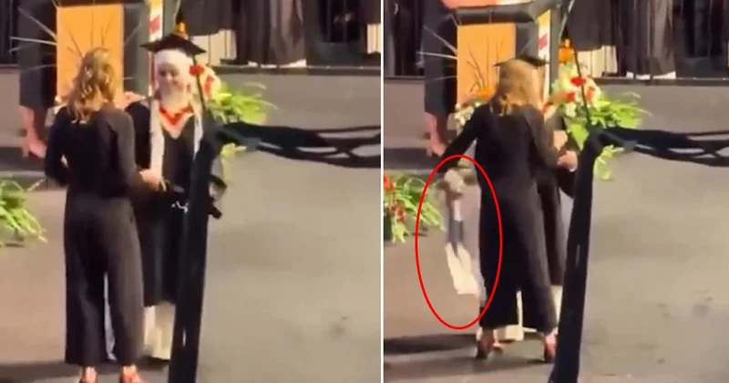 Mezuniyet töreninde skandal! Filistinli öğrencinin boynundaki kefiyeyi çekip çıkardı