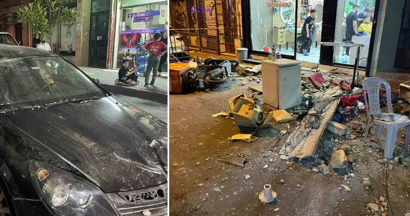 Fatih’te 4 katlı binanın çatısındaki beton parçalar sokağa döküldü İstanbul Haberleri