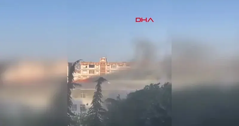 Beylikdüzü nde okulun çatısında yangın çıktı