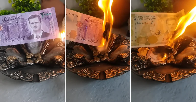 Suriye de Esad’lı paralar tarihe karıştı: Eski banknotları yaktılar