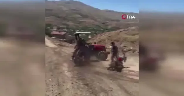 Malatya da hayvan otlatma kavgası: Husumetlilerinin üzerine traktör sürdü