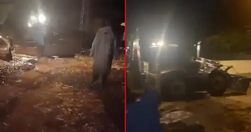 Sağanak sonrası meydana gelen sel köyde hasara yol açtı