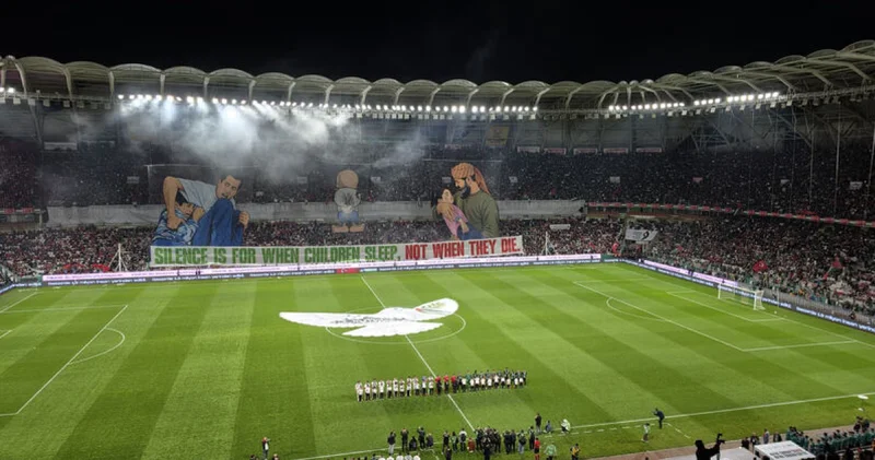 Konyaspor Filistin maçında Filistin e büyük destek!