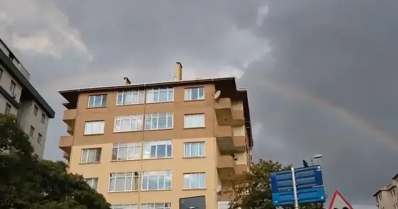 Ataşehir’de yağmur sonrası gökkuşağı