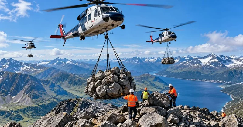 Binlerce ton taşı helikopterlerle dağa taşıdılar Sözcü Gazetesi