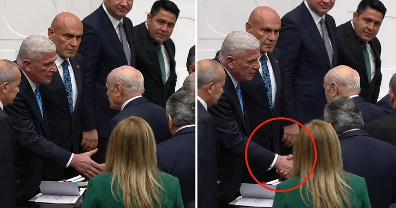 Bahçeli ile Dervişoğlu yıllar sonra tokalaştı: Her yıl ekim ayında birileriyle selamlaşırım