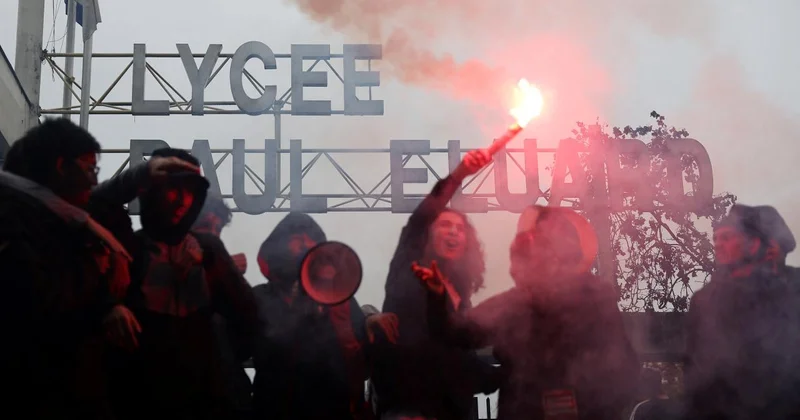 Fransa daki lise öğrencilerinin eylemleri Belçika ya sıçradı