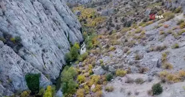 Yozgat’ın gizli cenneti Kazankaya Kanyonu’nda sonbaharın güzelliği yaşanıyor